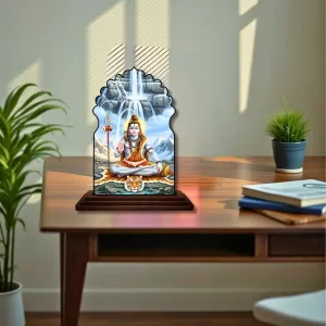 Car Dashboard/Table Top Lord Shiva Wooden Temple Photo Stand 3x4 Inches, Compact & Stylish Spiritual Display For Car, Home & Office (Pack Of 1) (F22598) Car Dashboard/Table Top Lord Shiva Wooden Temple Photo Stand 3x4 Inches, Compact & Stylish Spiritual Display For Car, Home & Office (Pack Of 1) (F22598)