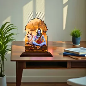 Car Dashboard/Table Top Lord Shiva Wooden Temple Photo Stand 3x4 Inches, Compact & Stylish Spiritual Display For Car, Home & Office (Pack Of 1) (F22599) Car Dashboard/Table Top Lord Shiva Wooden Temple Photo Stand 3x4 Inches, Compact & Stylish Spiritual Display For Car, Home & Office (Pack Of 1) (F22599)