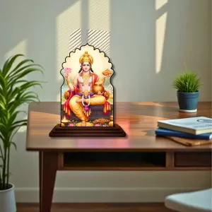 Car Dashboard/Table Top Lord Vishnu Wooden Temple Photo Stand 3x4 Inches, Compact & Stylish Spiritual Display For Car, Home & Office (Pack Of 1) (F22611) Car Dashboard/Table Top Lord Vishnu Wooden Temple Photo Stand 3x4 Inches, Compact & Stylish Spiritual Display For Car, Home & Office (Pack Of 1) (F22611)