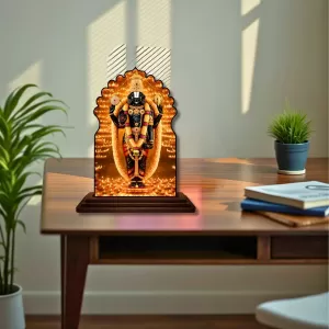 Car Dashboard/Table Top Ram Lalla Wooden Temple Photo Stand 3x4 Inches, Compact & Stylish Spiritual Display For Car, Home & Office (Pack Of 1) (F22616) Car Dashboard/Table Top Ram Lalla Wooden Temple Photo Stand 3x4 Inches, Compact & Stylish Spiritual Display For Car, Home & Office (Pack Of 1) (F22616)