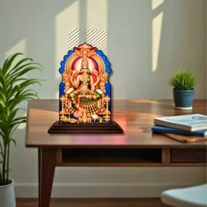 Car Dashboard/Table Top Sri Matha Bhuvaneshwari Wooden Temple Photo Stand 3x4 Inches, Compact & Stylish Spiritual Display For Car, Home & Office (Pack Of 1) (F22620) Car Dashboard/Table Top Sri Matha Bhuvaneshwari Wooden Temple Photo Stand 3x4 Inches, Compact & Stylish Spiritual Display For Car, Home & Office (Pack Of 1) (F22620)