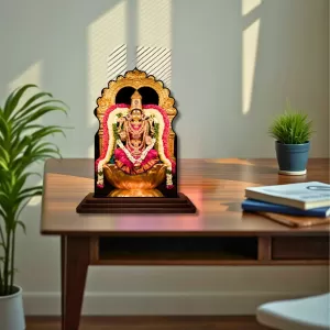 Car Dashboard/Table Top Goddess Amman Tanjore Wooden Temple Photo Stand 3x4 Inches, Compact & Stylish Spiritual Display For Car, Home & Office (Pack Of 1) (F22621) Car Dashboard/Table Top Goddess Amman Tanjore Wooden Temple Photo Stand 3x4 Inches, Compact & Stylish Spiritual Display For Car, Home & Office (Pack Of 1) (F22621)