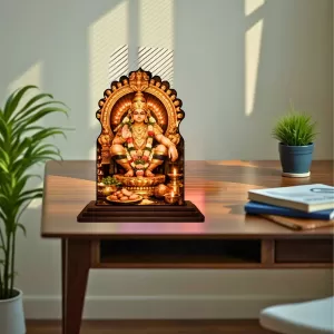 Car Dashboard/Table Top Lord Ayyappan Wooden Temple Photo Stand 3x4 Inches, Compact & Stylish Spiritual Display For Car, Home & Office (Pack Of 1) (F22631) Car Dashboard/Table Top Lord Ayyappan Wooden Temple Photo Stand 3x4 Inches, Compact & Stylish Spiritual Display For Car, Home & Office (Pack Of 1) (F22631)