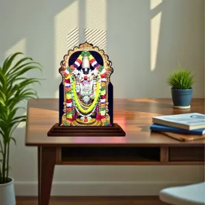 Car Dashboard/Table Top Lord Venkateshwara Wooden Temple Photo Stand 3x4 Inches, Compact & Stylish Spiritual Display For Car, Home & Office (Pack Of 1) (F22633) Car Dashboard/Table Top Lord Venkateshwara Wooden Temple Photo Stand 3x4 Inches, Compact & Stylish Spiritual Display For Car, Home & Office (Pack Of 1) (F22633)