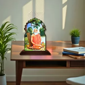 Car Dashboard/Table Top Baba Lokenath Wooden Temple Photo Stand 3x4 Inches, Compact & Stylish Spiritual Display For Car, Home & Office (Pack Of 1) (F22636) Car Dashboard/Table Top Baba Lokenath Wooden Temple Photo Stand 3x4 Inches, Compact & Stylish Spiritual Display For Car, Home & Office (Pack Of 1) (F22636)