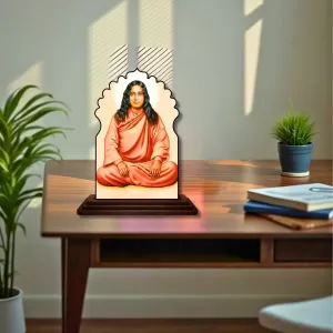 Car Dashboard/Table Top Paramahamsa Yogananda Wooden Temple Photo Stand 3x4 Inches, Compact & Stylish Spiritual Display For Car, Home & Office (Pack Of 1) (F22647) Car Dashboard/Table Top Paramahamsa Yogananda Wooden Temple Photo Stand 3x4 Inches, Compact & Stylish Spiritual Display For Car, Home & Office (Pack Of 1) (F22647)