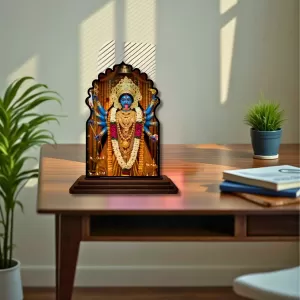 Car Dashboard/Table Top Goddess Kali Wooden Temple Photo Stand  3x4 Inches, Compact & Stylish Spiritual Display For Car, Home & Office (Pack Of 1) (F22649)