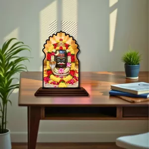 Car Dashboard/Table Top Mahakaleshwar Jyothirlingam Wooden Temple Photo Stand 3x4 Inches, Compact & Stylish Spiritual Display For Car, Home & Office (Pack Of 1) (F22676) Car Dashboard/Table Top Mahakaleshwar Jyothirlingam Wooden Temple Photo Stand 3x4 Inches, Compact & Stylish Spiritual Display For Car, Home & Office (Pack Of 1) (F22676)