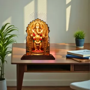 Car Dashboard/Table Top Lord Ganesha Wooden Temple Photo Stand 3x4 Inches, Compact & Stylish Spiritual Display For Car, Home & Office (Pack Of 1) (F22686) Car Dashboard/Table Top Lord Ganesha Wooden Temple Photo Stand 3x4 Inches, Compact & Stylish Spiritual Display For Car, Home & Office (Pack Of 1) (F22686)