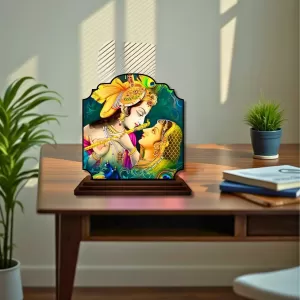 Car Dashboard/Table Top Radha Krishna Wooden Rectangle Photo Stand 3x4 Inches, Compact & Stylish Spiritual Display For Car, Home & Office (Pack Of 1) (F22204) Car Dashboard/Table Top Radha Krishna Wooden Rectangle Photo Stand 3x4 Inches, Compact & Stylish Spiritual Display For Car, Home & Office (Pack Of 1) (F22204)
