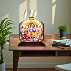 Car Dashboard/Table Top Lord Rama Darbar Wooden Rectangle Photo Stand 3x4 Inches, Compact & Stylish Spiritual Display For Car, Home & Office (Pack Of 1) (F22215) Car Dashboard/Table Top Lord Rama Darbar Wooden Rectangle Photo Stand 3x4 Inches, Compact & Stylish Spiritual Display For Car, Home & Office (Pack Of 1) (F22215)
