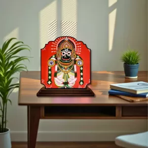Car Dashboard/Table Top Lord Jagannath Wooden Rectangle Photo Stand  3x4 Inches, Compact & Stylish Spiritual Display For Car, Home & Office (Pack Of 1) (F22230)