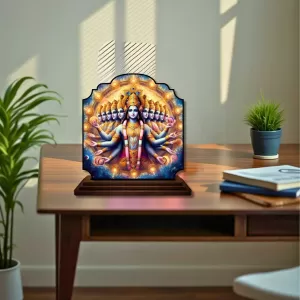 Car Dashboard/Table Top Lord Krishna Wooden Rectangle Photo Stand 3x4 Inches, Compact & Stylish Spiritual Display For Car, Home & Office (Pack Of 1) (F22235) Car Dashboard/Table Top Lord Krishna Wooden Rectangle Photo Stand 3x4 Inches, Compact & Stylish Spiritual Display For Car, Home & Office (Pack Of 1) (F22235)