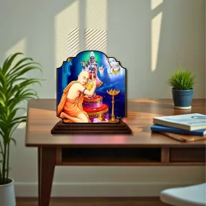 Car Dashboard/Table Top Lord Krishna Wooden Rectangle Photo Stand 3x4 Inches, Compact & Stylish Spiritual Display For Car, Home & Office (Pack Of 1) (F22239) Car Dashboard/Table Top Lord Krishna Wooden Rectangle Photo Stand 3x4 Inches, Compact & Stylish Spiritual Display For Car, Home & Office (Pack Of 1) (F22239)