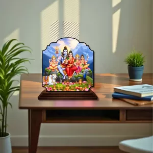 Car Dashboard/Table Top Lord Shiva And Parvathi Wooden Rectangle Photo Stand 3x4 Inches, Compact & Stylish Spiritual Display For Car, Home & Office (Pack Of 1) (F22257) Car Dashboard/Table Top Lord Shiva And Parvathi Wooden Rectangle Photo Stand 3x4 Inches, Compact & Stylish Spiritual Display For Car, Home & Office (Pack Of 1) (F22257)