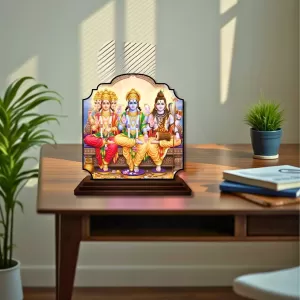 Car Dashboard/Table Top Bramha Vishnu And Shiva Wooden Rectangle Photo Stand 3x4 Inches, Compact & Stylish Spiritual Display For Car, Home & Office (Pack Of 1) (F22264) Car Dashboard/Table Top Bramha Vishnu And Shiva Wooden Rectangle Photo Stand 3x4 Inches, Compact & Stylish Spiritual Display For Car, Home & Office (Pack Of 1) (F22264)