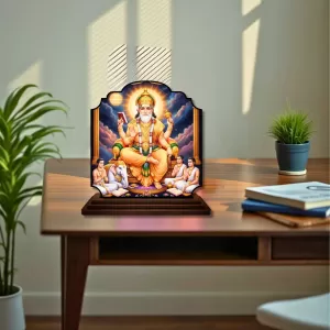 Car Dashboard/Table Top Lord Vishwa Karma Wooden Rectangle Photo Stand 3x4 Inches, Compact & Stylish Spiritual Display For Car, Home & Office (Pack Of 1) (F22301) Car Dashboard/Table Top Lord Vishwa Karma Wooden Rectangle Photo Stand 3x4 Inches, Compact & Stylish Spiritual Display For Car, Home & Office (Pack Of 1) (F22301)