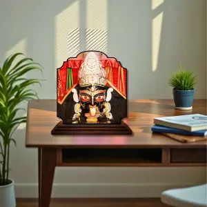 Car Dashboard/Table Top Maa Kali Wooden Rectangle Photo Stand 3x4 Inches, Compact & Stylish Spiritual Display For Car, Home & Office (Pack Of 1) (F22314) Car Dashboard/Table Top Maa Kali Wooden Rectangle Photo Stand 3x4 Inches, Compact & Stylish Spiritual Display For Car, Home & Office (Pack Of 1) (F22314)