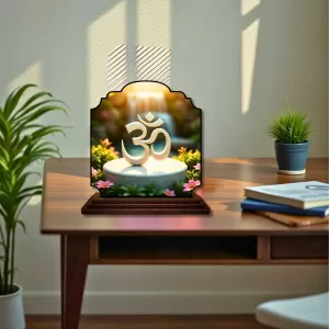 Car Dashboard/Table Top Om Symbol Wooden Rectangle Photo Stand 3x4 Inches, Compact & Stylish Spiritual Display For Car, Home & Office (Pack Of 1) (F22344) Car Dashboard/Table Top Om Symbol Wooden Rectangle Photo Stand 3x4 Inches, Compact & Stylish Spiritual Display For Car, Home & Office (Pack Of 1) (F22344)