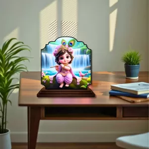 Car Dashboard/Table Top Lord Krishna Wooden Rectangle Photo Stand 3x4 Inches, Compact & Stylish Spiritual Display For Car, Home & Office (Pack Of 1) (F22347) Car Dashboard/Table Top Lord Krishna Wooden Rectangle Photo Stand 3x4 Inches, Compact & Stylish Spiritual Display For Car, Home & Office (Pack Of 1) (F22347)