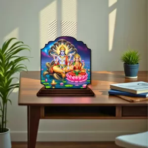 Car Dashboard/Table Top Lord Vishnu And Lakshmi Wooden Rectangle Photo Stand 3x4 Inches, Compact & Stylish Spiritual Display For Car, Home & Office (Pack Of 1) (F22379) Car Dashboard/Table Top Lord Vishnu And Lakshmi Wooden Rectangle Photo Stand 3x4 Inches, Compact & Stylish Spiritual Display For Car, Home & Office (Pack Of 1) (F22379)