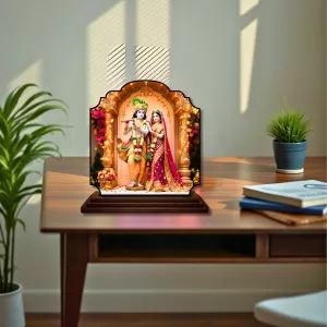 Car Dashboard/Table Top Radha Krishna Wooden Rectangle Photo Stand 3x4 Inches, Compact & Stylish Spiritual Display For Car, Home & Office (Pack Of 1) (F22382) Car Dashboard/Table Top Radha Krishna Wooden Rectangle Photo Stand 3x4 Inches, Compact & Stylish Spiritual Display For Car, Home & Office (Pack Of 1) (F22382)