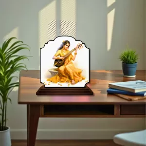 Car Dashboard/Table Top Goddess Saraswathi Wooden Rectangle Photo Stand 3x4 Inches, Compact & Stylish Spiritual Display For Car, Home & Office (Pack Of 1) (F22430) Car Dashboard/Table Top Goddess Saraswathi Wooden Rectangle Photo Stand 3x4 Inches, Compact & Stylish Spiritual Display For Car, Home & Office (Pack Of 1) (F22430)