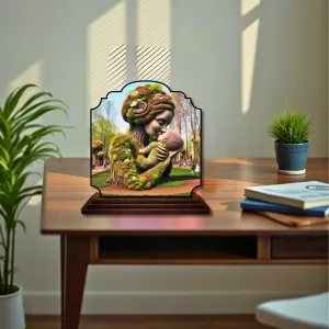 Car Dashboard/Table Top Beautiful Mother Earth Wooden Rectangle Photo Stand 3x4 Inches, Compact & Stylish Spiritual Display For Car, Home & Office (Pack Of 1) (F22433) Car Dashboard/Table Top Beautiful Mother Earth Wooden Rectangle Photo Stand 3x4 Inches, Compact & Stylish Spiritual Display For Car, Home & Office (Pack Of 1) (F22433)