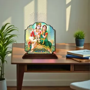 Car Dashboard/Table Top Radha Krishna Wooden Rectangle Photo Stand 3x4 Inches, Compact & Stylish Spiritual Display For Car, Home & Office (Pack Of 1) (F22437) Car Dashboard/Table Top Radha Krishna Wooden Rectangle Photo Stand 3x4 Inches, Compact & Stylish Spiritual Display For Car, Home & Office (Pack Of 1) (F22437)