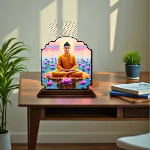 Car Dashboard/Table Top Serene Buddha Wooden Rectangle Photo Stand 3x4 Inches, Compact & Stylish Spiritual Display For Car, Home & Office (Pack Of 1) (F22438) Car Dashboard/Table Top Serene Buddha Wooden Rectangle Photo Stand 3x4 Inches, Compact & Stylish Spiritual Display For Car, Home & Office (Pack Of 1) (F22438)