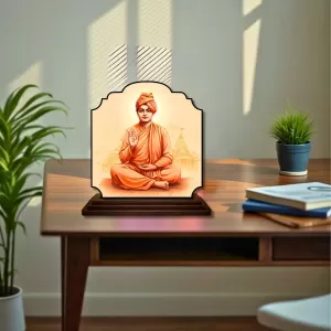 Car Dashboard/Table Top Swami Vivekananda Wooden Rectangle Photo Stand 3x4 Inches, Compact & Stylish Spiritual Display For Car, Home & Office (Pack Of 1) (F22439) Car Dashboard/Table Top Swami Vivekananda Wooden Rectangle Photo Stand 3x4 Inches, Compact & Stylish Spiritual Display For Car, Home & Office (Pack Of 1) (F22439)