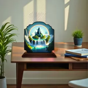 Car Dashboard/Table Top Lord Shiva Wooden Rectangle Photo Stand 3x4 Inches, Compact & Stylish Spiritual Display For Car, Home & Office (Pack Of 1) (F22445) Car Dashboard/Table Top Lord Shiva Wooden Rectangle Photo Stand 3x4 Inches, Compact & Stylish Spiritual Display For Car, Home & Office (Pack Of 1) (F22445)