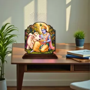 Car Dashboard/Table Top Lord Krishna Wooden Rectangle Photo Stand 3x4 Inches, Compact & Stylish Spiritual Display For Car, Home & Office (Pack Of 1) (F22447) Car Dashboard/Table Top Lord Krishna Wooden Rectangle Photo Stand 3x4 Inches, Compact & Stylish Spiritual Display For Car, Home & Office (Pack Of 1) (F22447)