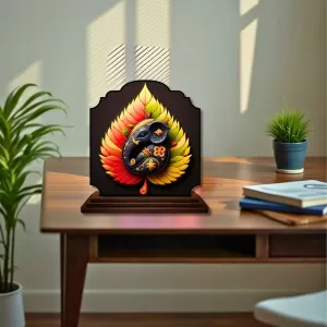 Car Dashboard/Table Top Lord Ganesha Wooden Rectangle Photo Stand  3x4 Inches, Compact & Stylish Spiritual Display For Car, Home & Office (Pack Of 1) (F22450)