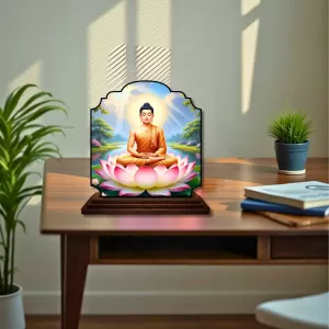 Car Dashboard/Table Top Serene Buddha Wooden Rectangle Photo Stand 3x4 Inches, Compact & Stylish Spiritual Display For Car, Home & Office (Pack Of 1) (F22452) Car Dashboard/Table Top Serene Buddha Wooden Rectangle Photo Stand 3x4 Inches, Compact & Stylish Spiritual Display For Car, Home & Office (Pack Of 1) (F22452)