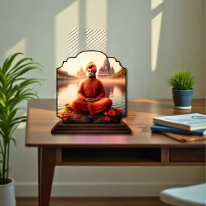 Car Dashboard/Table Top Swami Vivekananda Wooden Rectangle Photo Stand 3x4 Inches, Compact & Stylish Spiritual Display For Car, Home & Office (Pack Of 1) (F22456) Car Dashboard/Table Top Swami Vivekananda Wooden Rectangle Photo Stand 3x4 Inches, Compact & Stylish Spiritual Display For Car, Home & Office (Pack Of 1) (F22456)
