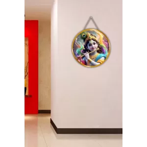 Lord Krishna 12x12 Inch Round Religious Photo Frame | Spiritual Wall Decor For Home Temple, Pooja Room & Office | Divine Wall Art Picture For Worship, Meditation & Gift (F13063) Lord Krishna 12x12 Inch Round Religious Photo Frame | Spiritual Wall Decor For Home Temple, Pooja Room & Office | Divine Wall Art Picture For Worship, Meditation & Gift (F13063)