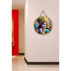 Lord Krishna 12x12 Inch Round Religious Photo Frame | Spiritual Wall Decor For Home Temple, Pooja Room & Office | Divine Wall Art Picture For Worship, Meditation & Gift (F13070) Lord Krishna 12x12 Inch Round Religious Photo Frame | Spiritual Wall Decor For Home Temple, Pooja Room & Office | Divine Wall Art Picture For Worship, Meditation & Gift (F13070)