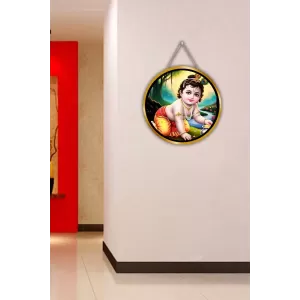 Little Krishna 12x12 Inch Round Religious Photo Frame | Spiritual Wall Decor For Home Temple, Pooja Room & Office | Divine Wall Art Picture For Worship, Meditation & Gift (F13076) Little Krishna 12x12 Inch Round Religious Photo Frame | Spiritual Wall Decor For Home Temple, Pooja Room & Office | Divine Wall Art Picture For Worship, Meditation & Gift (F13076)
