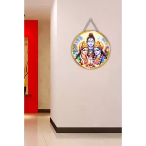 Lord Shiva Parvathi Ganga 12x12 Inch Round Religious Photo Frame | Spiritual Wall Decor For Home Temple, Pooja Room & Office | Divine Wall Art Picture For Worship, Meditation & Gift (F13081) Lord Shiva Parvathi Ganga 12x12 Inch Round Religious Photo Frame | Spiritual Wall Decor For Home Temple, Pooja Room & Office | Divine Wall Art Picture For Worship, Meditation & Gift (F13081)