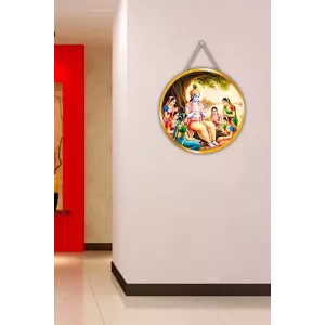 Lord Krishna With Gopikas 12x12 Inch Round Religious Photo Frame | Spiritual Wall Decor For Home Temple, Pooja Room & Office | Divine Wall Art Picture For Worship, Meditation & Gift (F13218) Lord Krishna With Gopikas 12x12 Inch Round Religious Photo Frame | Spiritual Wall Decor For Home Temple, Pooja Room & Office | Divine Wall Art Picture For Worship, Meditation & Gift (F13218)