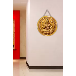 Goddess Lakshmi 12x12 Inch Round Religious Photo Frame | Spiritual Wall Decor For Home Temple, Pooja Room & Office | Divine Wall Art Picture For Worship, Meditation & Gift (F13230)