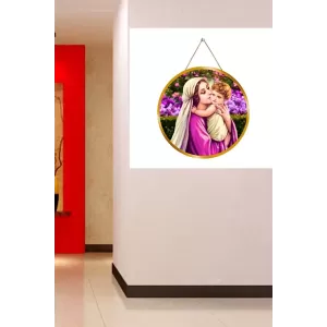 Mother Mary 12x12 Inch Round Religious Photo Frame | Spiritual Wall Decor For Home Temple, Pooja Room & Office | Divine Wall Art Picture For Worship, Meditation & Gift (F13249) Mother Mary 12x12 Inch Round Religious Photo Frame | Spiritual Wall Decor For Home Temple, Pooja Room & Office | Divine Wall Art Picture For Worship, Meditation & Gift (F13249)