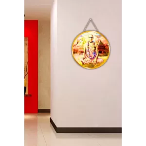 Srila Bhaktisiddhanta Sarasvati Thakura.  12x12 Inch Round Religious Photo Frame | Spiritual Wall Decor For Home Temple, Pooja Room & Office | Divine Wall Art Picture For Worship, Meditation & Gift (F13254)