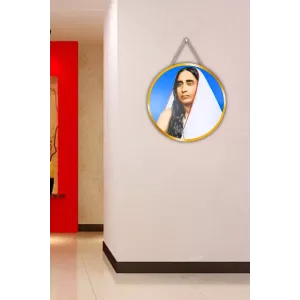 Sarada Maa 12x12 Inch Round Religious Photo Frame | Spiritual Wall Decor For Home Temple, Pooja Room & Office | Divine Wall Art Picture For Worship, Meditation & Gift (F13276)