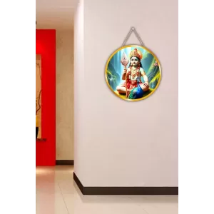 Lord Murugan 12x12 Inch Round Religious Photo Frame | Spiritual Wall Decor For Home Temple, Pooja Room & Office | Divine Wall Art Picture For Worship, Meditation & Gift (F13311)