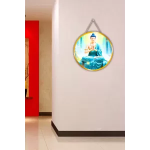 Serene Buddha 12x12 Inch Round Religious Photo Frame | Spiritual Wall Decor For Home Temple, Pooja Room & Office | Divine Wall Art Picture For Worship, Meditation & Gift (F13369) Serene Buddha 12x12 Inch Round Religious Photo Frame | Spiritual Wall Decor For Home Temple, Pooja Room & Office | Divine Wall Art Picture For Worship, Meditation & Gift (F13369)