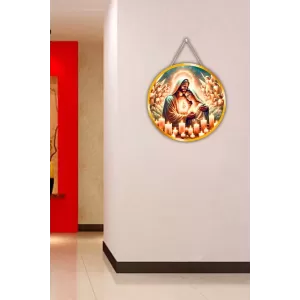 Jesus 12x12 Inch Round Religious Photo Frame | Spiritual Wall Decor For Home Temple, Pooja Room & Office | Divine Wall Art Picture For Worship, Meditation & Gift (F13400) Jesus 12x12 Inch Round Religious Photo Frame | Spiritual Wall Decor For Home Temple, Pooja Room & Office | Divine Wall Art Picture For Worship, Meditation & Gift (F13400)