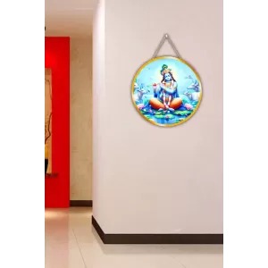 Lord Krishna 12x12 Inch Round Religious Photo Frame | Spiritual Wall Decor For Home Temple, Pooja Room & Office | Divine Wall Art Picture For Worship, Meditation & Gift (F13408) Lord Krishna 12x12 Inch Round Religious Photo Frame | Spiritual Wall Decor For Home Temple, Pooja Room & Office | Divine Wall Art Picture For Worship, Meditation & Gift (F13408)