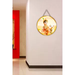 Lord Krishna 12x12 Inch Round Religious Photo Frame | Spiritual Wall Decor For Home Temple, Pooja Room & Office | Divine Wall Art Picture For Worship, Meditation & Gift (F13470) Lord Krishna 12x12 Inch Round Religious Photo Frame | Spiritual Wall Decor For Home Temple, Pooja Room & Office | Divine Wall Art Picture For Worship, Meditation & Gift (F13470)